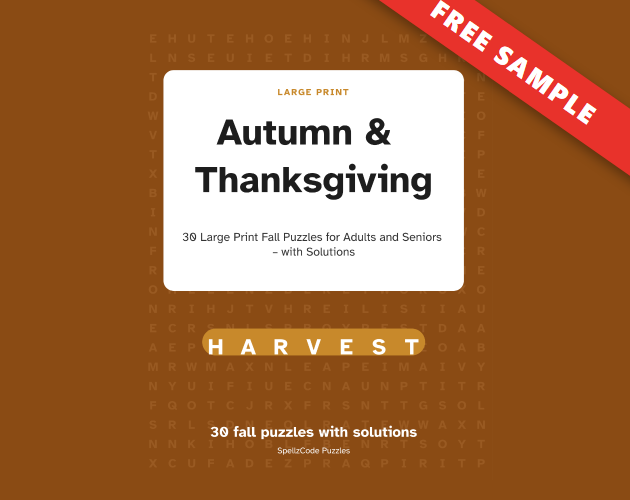 Free printable Thanksgiving and fall word search