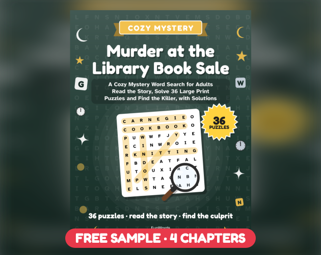 Free printable library mystery word search