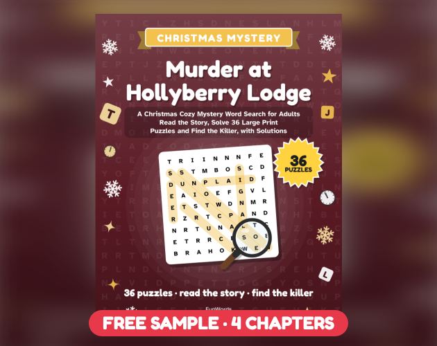 Free printable Christmas mystery word search