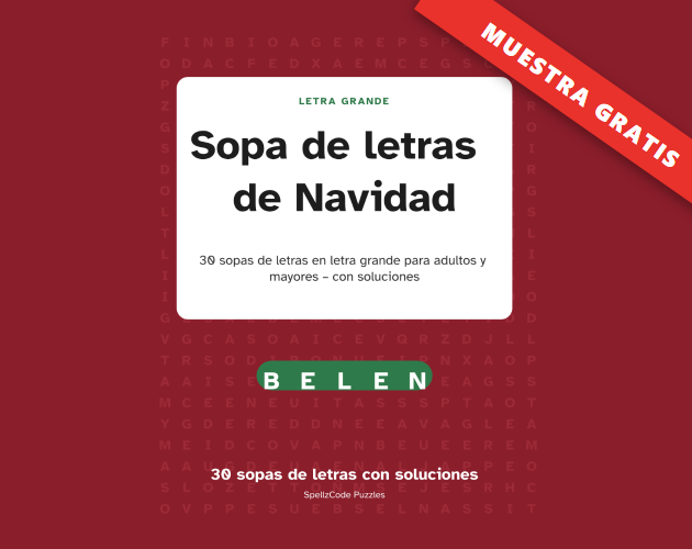 Sopa de letras de Navidad para imprimir gratis