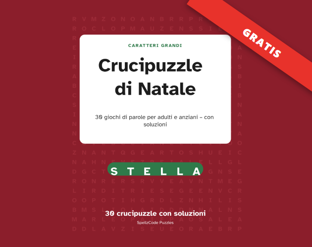 Crucipuzzle di Natale da stampare gratis