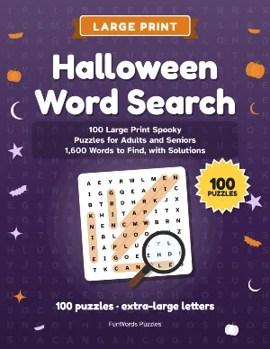 Halloween Word Search: 100 Large Print Puzzles (Printable PDF)