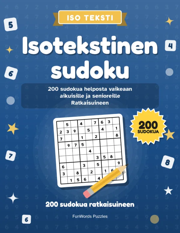 Isotekstinen sudoku: 200 tulostettavaa sudokua (PDF): Kansi