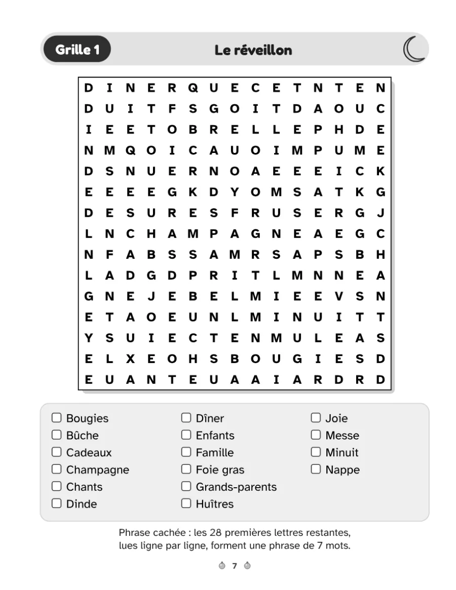Une page de jeu