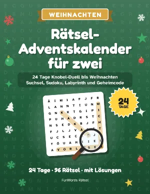 Rätsel-Adventskalender für zwei: 24 Tage Knobel-Duell bis Weihnachten (PDF zum Ausdrucken)