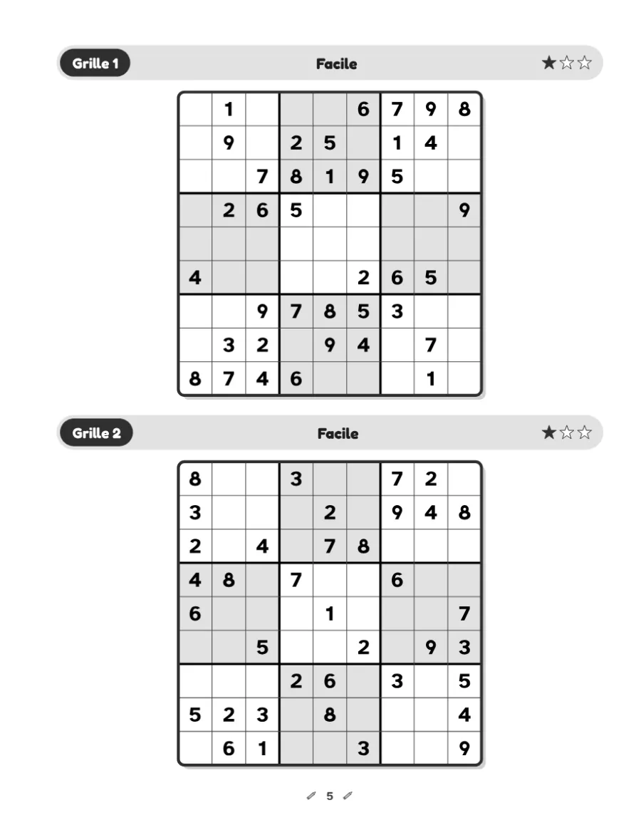 Une page de jeu