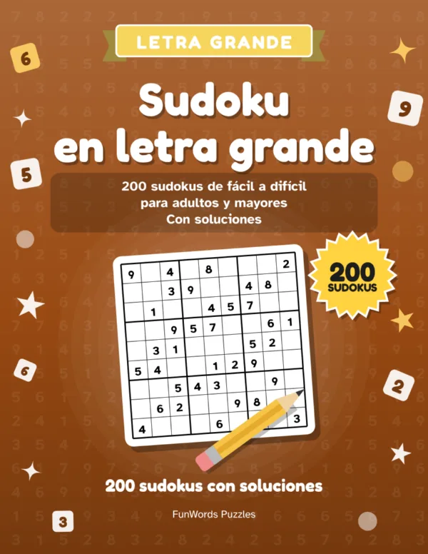 Sudoku en letra grande: 200 sudokus para imprimir (PDF): Portada