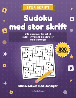 Sudoku med stor skrift: 200 sudokuer til udskrivning (PDF)