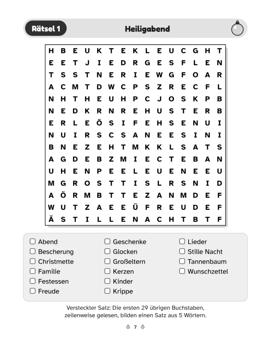 Eine Rätselseite